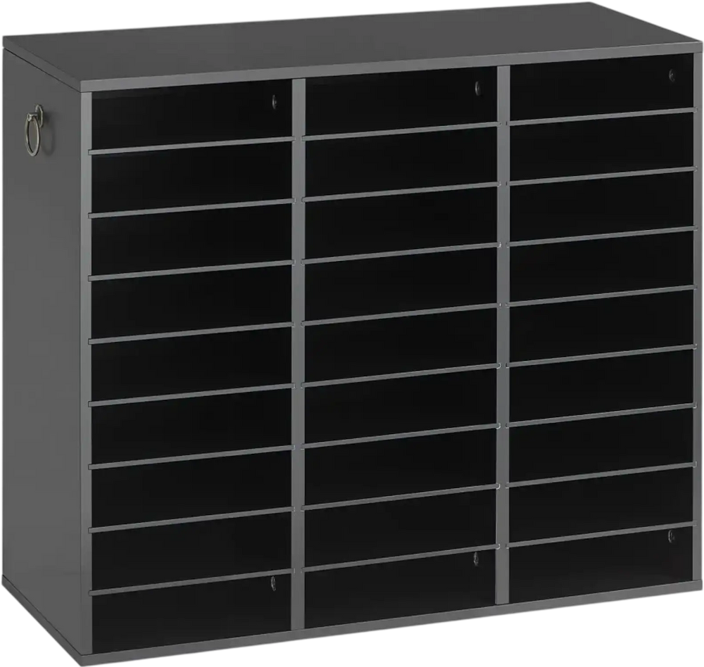VEVOR Wood Literature Organizer 27 Compartments Office Mailboxes Black, Countertop Literature Sorter for Files Documents Papers, with Adjustable Shelves, for Office, Home, Classroom Organization