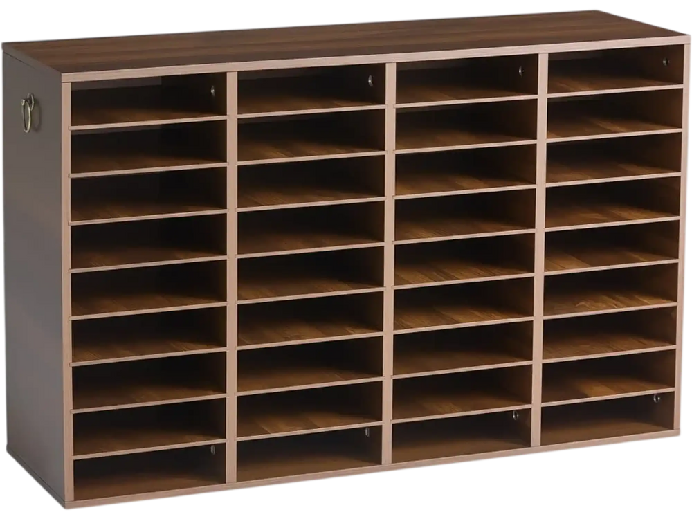 VEVOR Wood Literature Organizer 36 Compartments Office Mailboxes Brown, Countertop Literature Sorter for Files Documents Papers, with Adjustable Shelves, for Office, Home, Classroom Organization