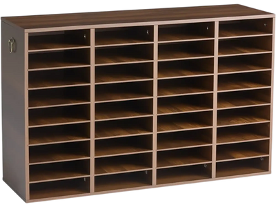 Vevor Literature Organizer 36-Compartment Wood Mail Sorter Brown New