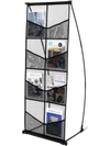 VEVOR Brochure Display Stand, 4-Tier 8 Pockets Mesh Literature Display Holder, Floor Standing Magazine Newspaper Catalog Rack, Lightweight & Portable with Carrying Bag for Shop Exhibitions Office