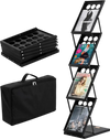 VEVOR Foldable Magazine Display Rack, 4-Tier Brochure Literature Display Stand, Portable Catalog Brochure Holder Stand with Carrying Bag for Office Trade Show Exhibitions, 4 Pockets
