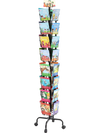 VEVOR Greeting Cards Display Rack, 32 Pockets Rotating Postcard Brochure Display Stand, 360° Spinning Card Display Rack with Sign Holder & 4 Wheels (2 Lockable) for Exhibitions Office Trade Show