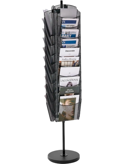 Vevor Brochure Display Rack Rotating 30-Pocket Floor Stand New