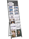 VEVOR Brochure Display Rack, 20 Pockets Magazine Literature Display Stand, Portable Floor Standing Magazine Rack, Metal Newspaper Catalog Holders for Shop, Exhibitions, Office, Trade Show, Black