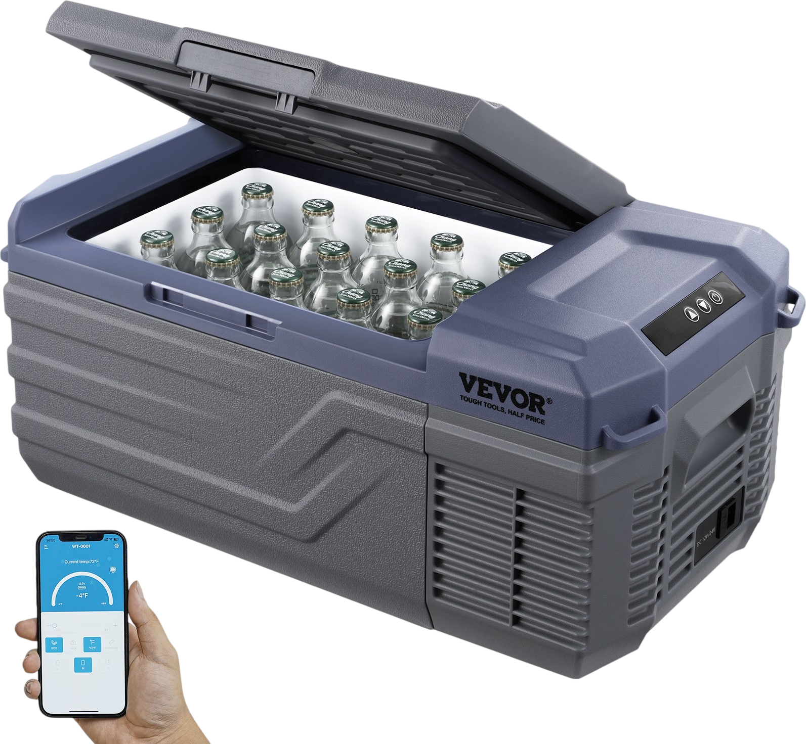 Vevor Car Refrigerator 16 QT with Adjustable Temperature DC 12/24V AC 100-240V New