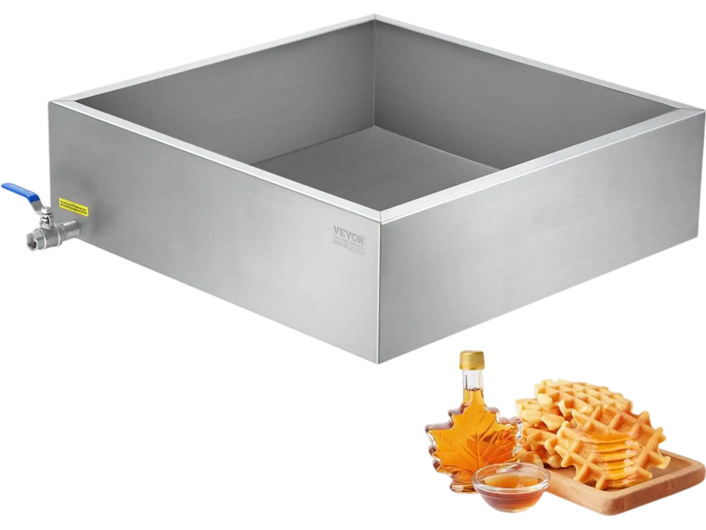 VEVOR Maple Syrup Evaporator Pan, 17.5 Gallon, 254 Cups of 8.8oz Maple Syrup, Flat Evaporator Pan with 1 Valve and 3 Heating Methods, 304 Stainless Steel Maple Syrup Pan for Home, Outdoor
