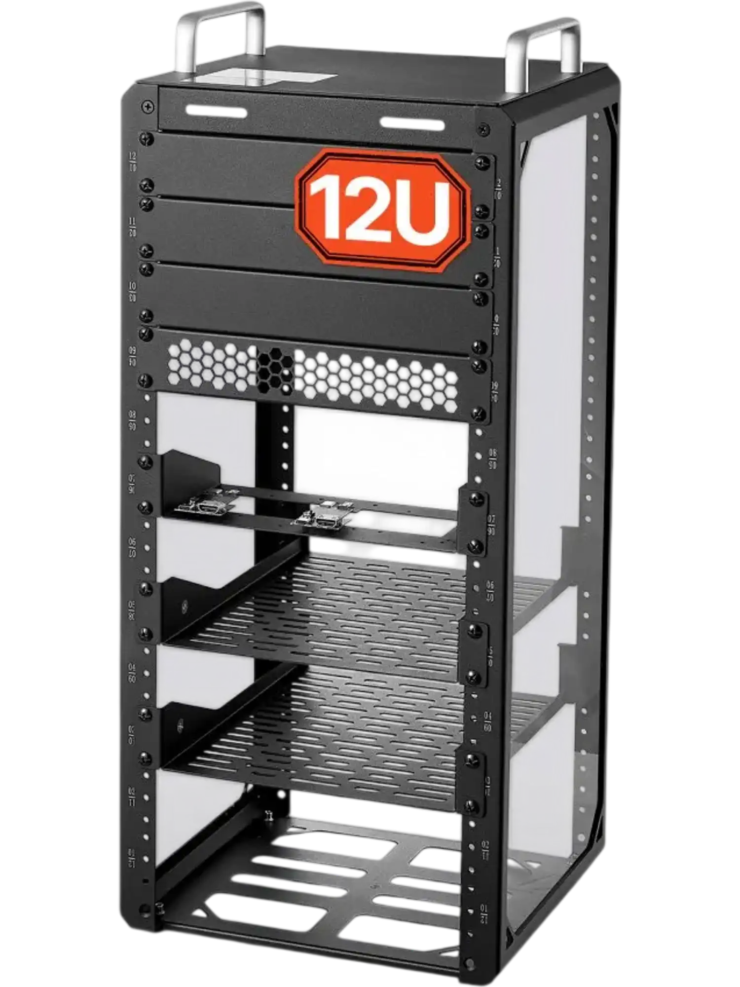 Vevor Network Rack 12U Open Frame Server Rack with Vented Shelf for 10
