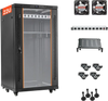VEVOR 22U Network Cabinet Server Rack, Built-In PDU, 2 Fans, LED Light, for 19" IT Equipment A/V Devices, 23.6" Depth (18" Installation), 660 lbs Max, Lockable Door with Casters Temperature Display
