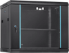 VEVOR 9U Wall-Mounted Server Network Cabinet, 15.5'' Depth, Secure Rack Enclosure, Supports up to 200 lbs, Features Lockable Glass Door and Side Panels, Ideal for IT and A/V Gear