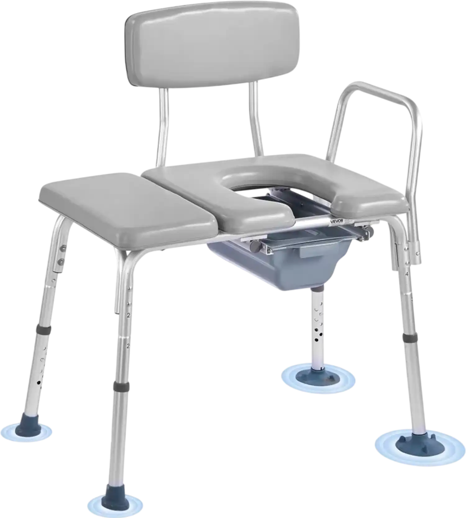 Vevor Commode Chair 4-in-1 Bedside Over Toilet Adjustable Height 500 lbs New