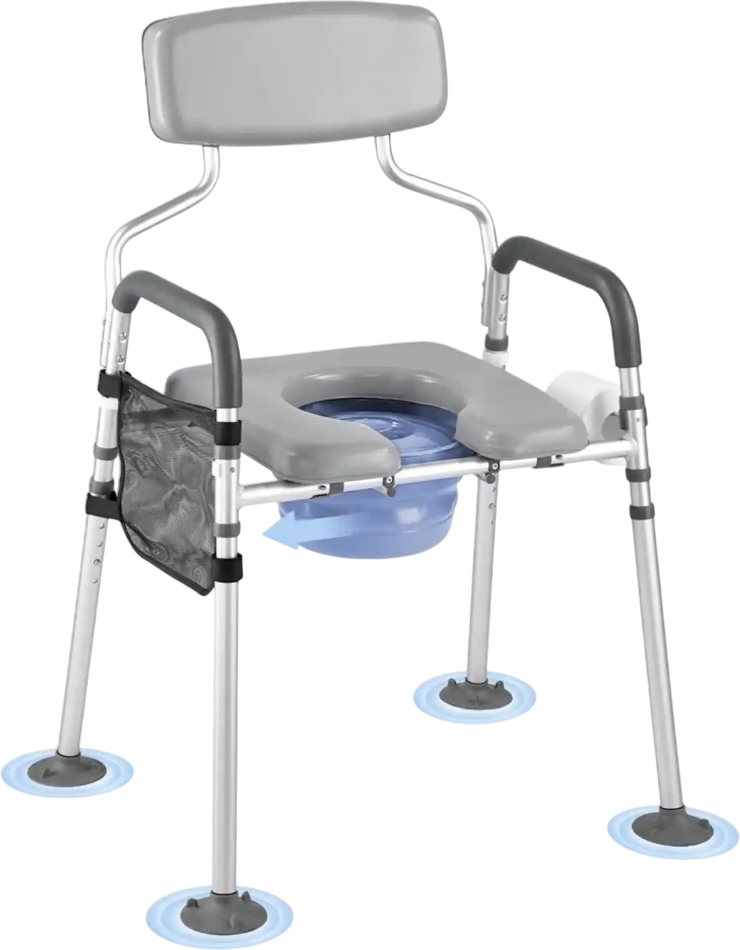 Vevor Commode Chair 4-in-1 Bedside Toilet Seat 500 lbs Adjustable Height New
