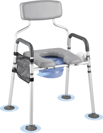 Vevor Commode Chair 4-in-1 Bedside Toilet Seat 500 lbs Adjustable Height New