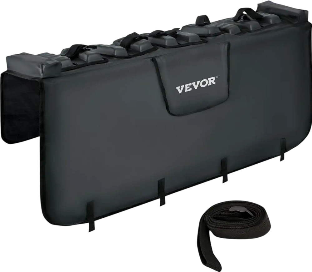 VEVOR Tailgate Pad, 54" Wide Pickup Truck Tailgate Bike Pad, Bike Tailgate Protection Cover Carries up to 5 Bikes, Truck Bed Bike Pad with PVC Outer Layer, Tool Pocket and Straps