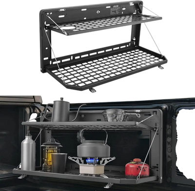 Vevor Tailgate Table Jeep Wrangler JK 2007-2024 Foldable Double-Tier Rear Cargo Rack New