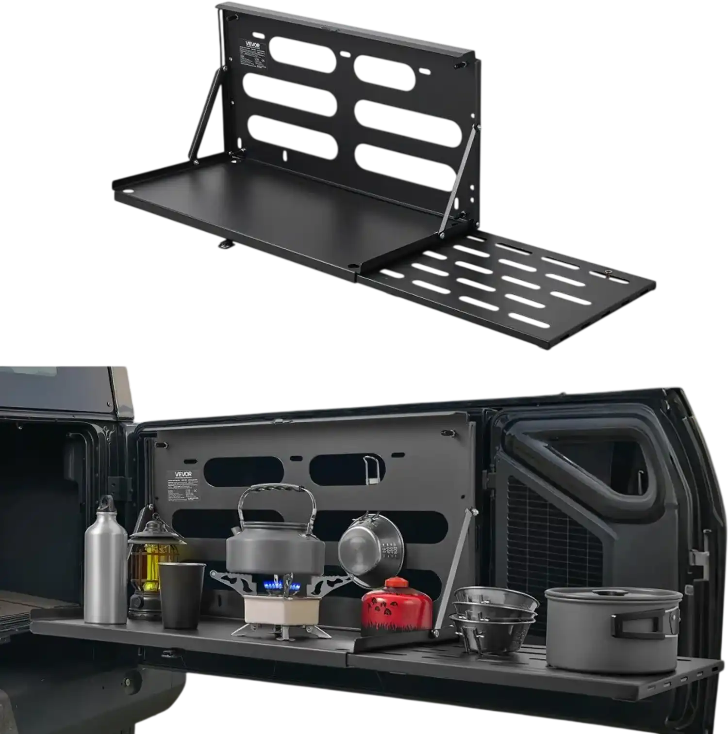 Vevor Tailgate Table Jeep Wrangler JL 2019-Present Carbon Steel Foldable Molle Panel New
