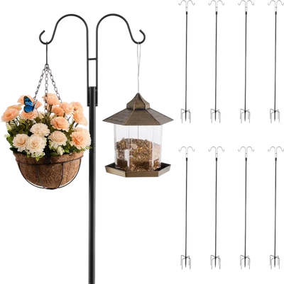 Vevor Bird Feeder Pole Double Shepherd Hooks 8 Pack 92