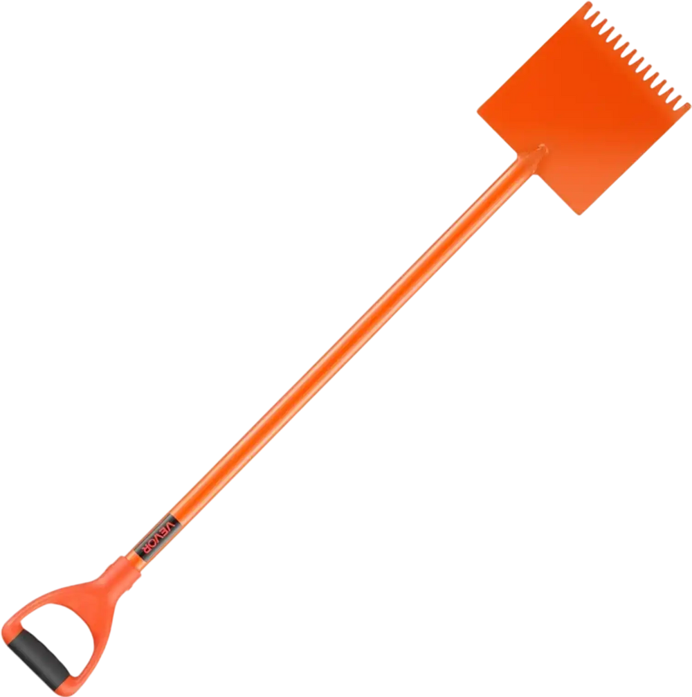 VEVOR Shingle Shovel 1 Pack, D-Grip Handle Shingle Roof Ripper, High Hardness 45# Steel & Lightweight Easy Tearing Off Roofing & Nails Tool, ideal for Commercial and Residential Use,Orange