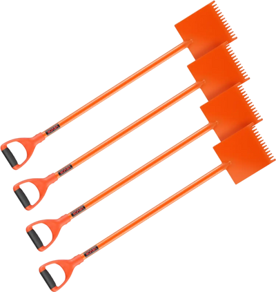 VEVOR Shingle Shovel 4 Pack, D-Grip Handle Shingle Roof Ripper, High Hardness 45# Steel & Lightweight Easy Tearing Off Roofing & Nails Tool, ideal for Commercial and Residential Use,Orange