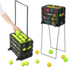 VEVOR Tennis Ball Hopper, Holds 80 Tennis Balls, Pickleball Basket Cart with Wheels for Easy Pick Up, Portable Pickleball Collection Caddy with Heavy-Duty Construction, for Training Carrying Storage