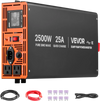 VEVOR 2500W Sump Pump Battery Backup System, LCD Display, Auto Switches to Battery Inverter Power for Sump Pump, Pure Sine Wave, for Basement Protection Emergency Power Outage, Batteries Not Included