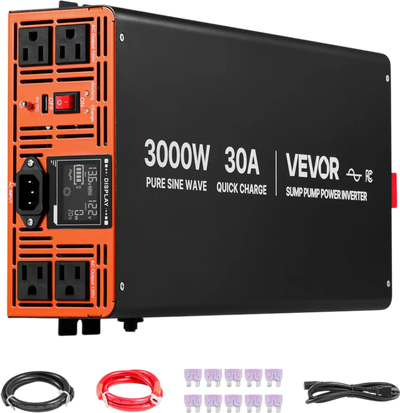 Vevor Sump Pump Battery Backup System 3000W Pure Sine Wave New