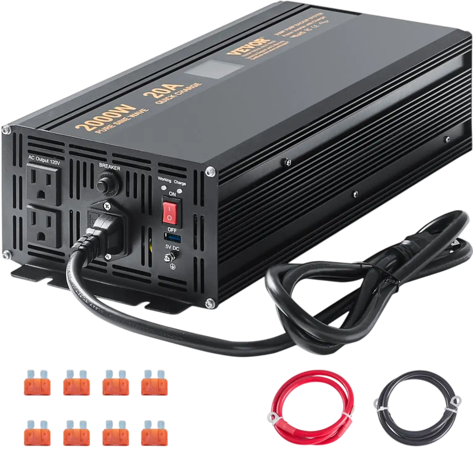 Vevor Sump Pump Battery Backup 2000W LCD Display Inverter New