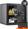 VEVOR Safe, 1.2 Cubic Feet Home Safe, Steel Security Safe with Digital Keypad and 2 Keys, Cabinet Safe with Fire-proof Bag, Protect Cash, Gold, Jewelry, Documents for Home, Hotel, 15.8x11.8x13.8 inche