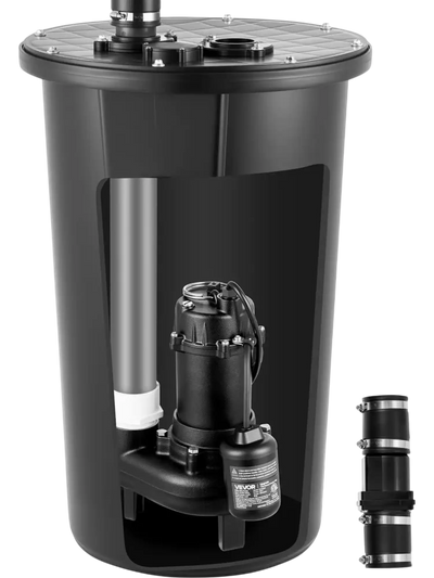 Vevor Sewage Pump System 1/2 HP 4800 GPH Cast Iron Basin Kit 120V Automatic On/Off 2