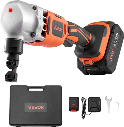 VEVOR Cordless Metal Nibbler, with 18 V 4000 mAh Battery, 1200 RPM Brushless Motor, Electric Nibbler Metal Cutter with Plastic Carrying Case for Cutting Stainless Steel, Aluminum, and Copper Sheet
