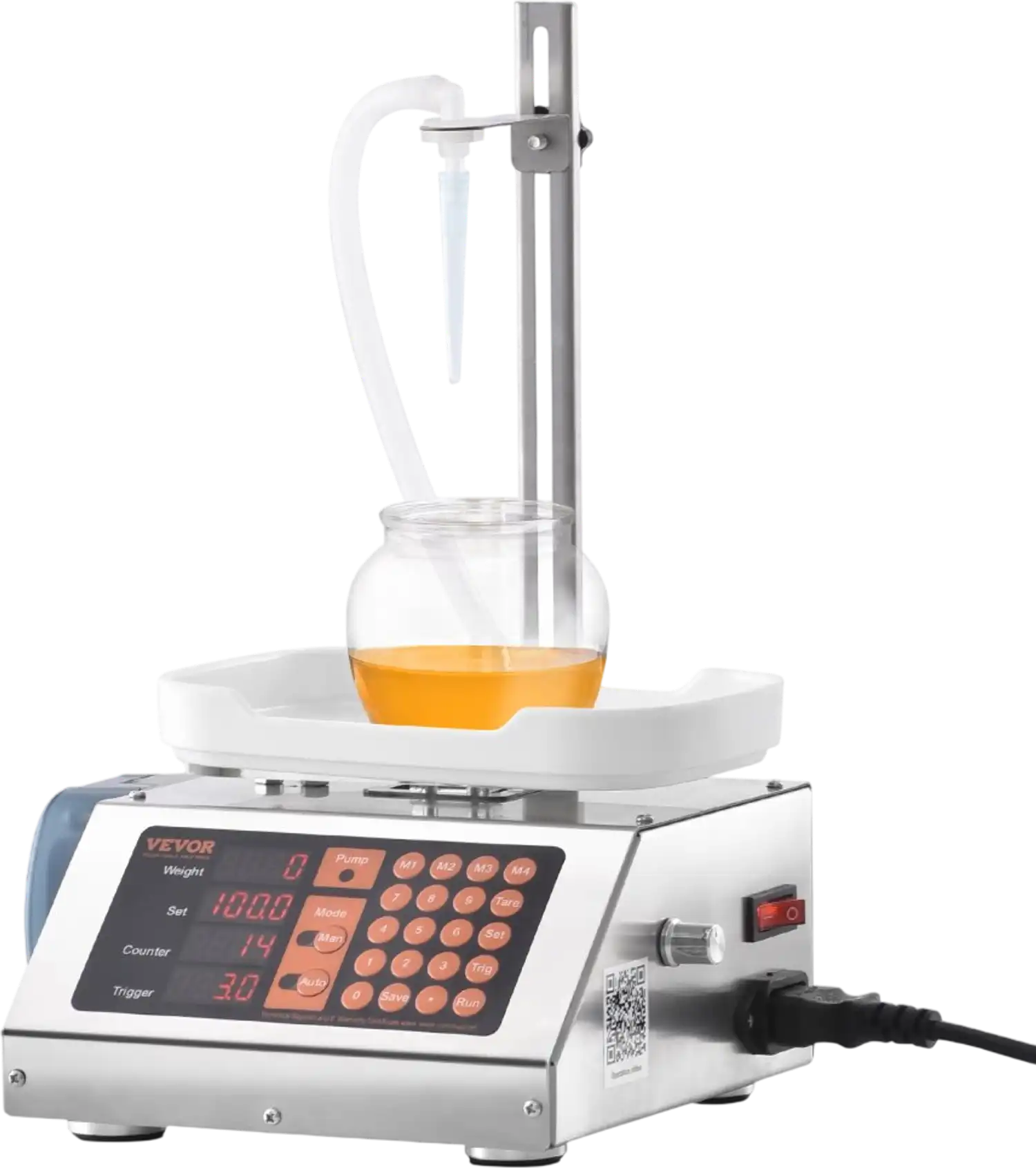 Vevor Liquid Filling Machine Automatic Bottle Filler Single Nozzle 5-300 g New