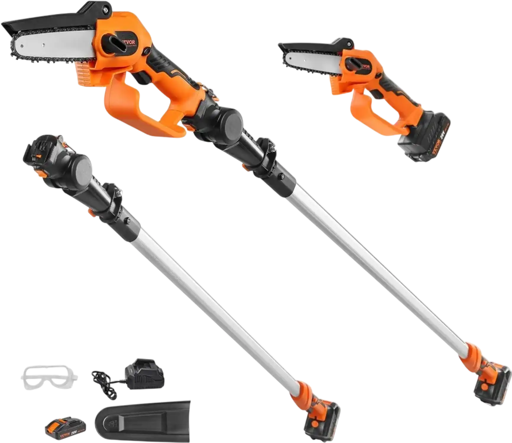 Vevor Pole Saw 2-in-1 Cordless Mini Chainsaw 20V 4Ah 5
