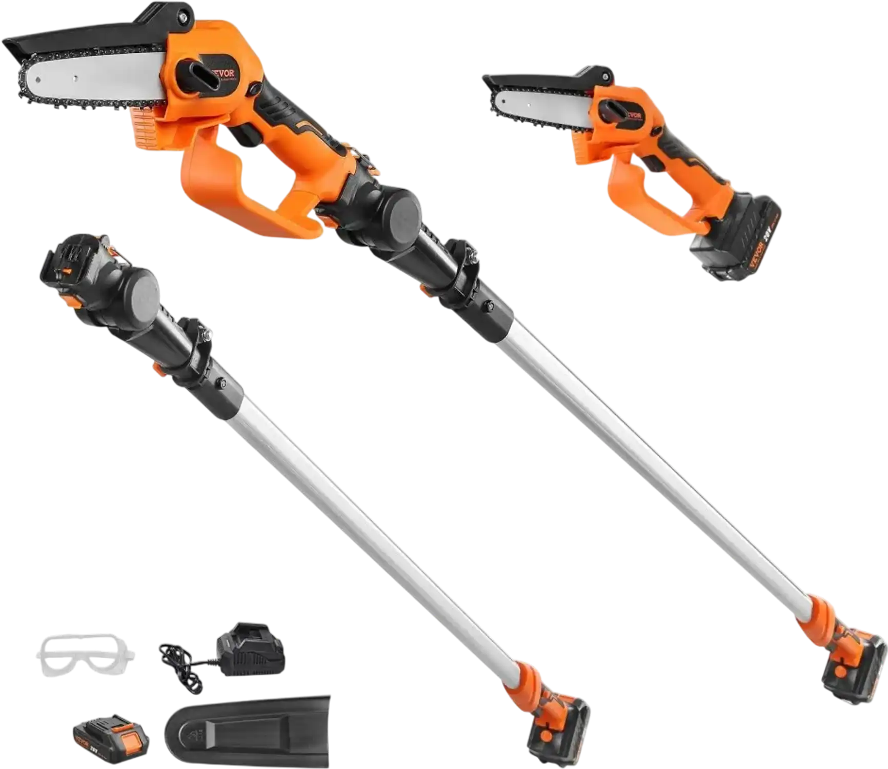 Vevor Pole Saw 2-in-1 Cordless Mini Chainsaw 20V 2Ah 5