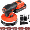 VEVOR 5-Inch Cordless Random Orbital Sander 300W Brushless Orbital Sander, 4000-10000RPM 7 Speeds Electric Palm Sanders with 10PCS Sandpapers & Dust Collection Bag for Woodworking Detailing Sanding