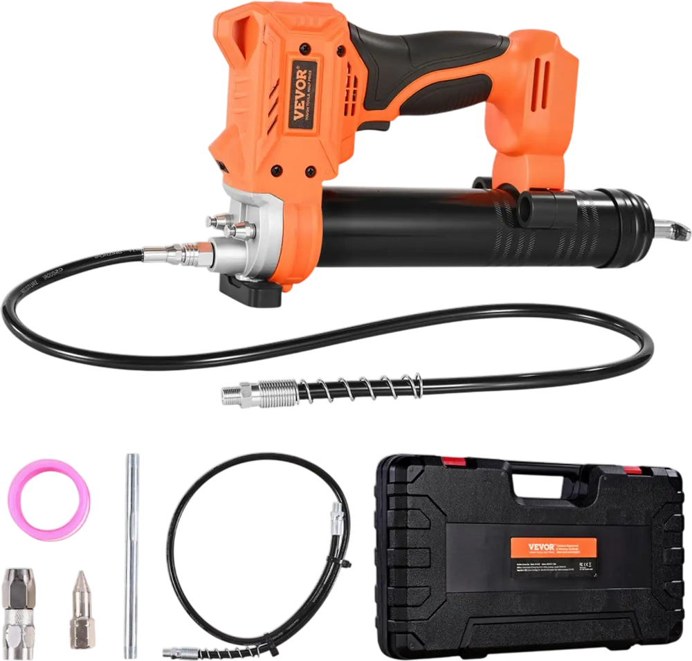 VEVOR Cordless Grease Gun, 8000 PSI Max Pressure, Battery Operated Grease Gun with LED Light & 35.4-inch Long Hose, Compatible with 18V Makita Batteries, For Greasing Vehicles or Machines(Tool Only)
