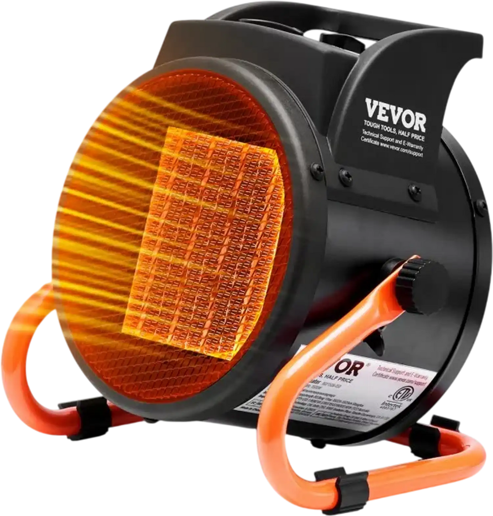 VEVOR Greenhouse Heater, 1500W PTC Fast Heating with Overheat Protection, 3-Speed Setting Small Grow Tent Heater, Electric Portable Heater Fan for Green House, Flower Room, Workplace