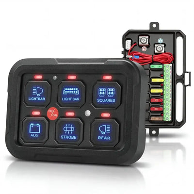 Vevor Switch Panel 6-Gang RGB Circuit Control Box for 12-24V Vehicles New