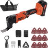 VEVOR Cordless Oscillating Tool, 20V Oscillating Multi Tool Kit with 6 Variable Speeds 8500 - 17000 OPM, 3.2° Oscillation Angle, 2.0Ah Battery Pack & Charger, 12PCS Saw Accessories & LED Work Light