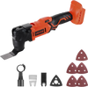 VEVOR Cordless Oscillating Tool, 20V Multitool Oscillating Tool with 6 Variable Speeds 8500 - 17000 OPM, 3.2° Oscillating Angle, 8PCS Saw Accessories & LED Work Light (Battery Pack Not Included)