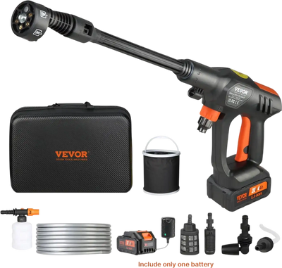 Vevor Pressure Washer Cordless Portable Power Cleaner with 4.0Ah Battery and 6-in-1 Nozzle New