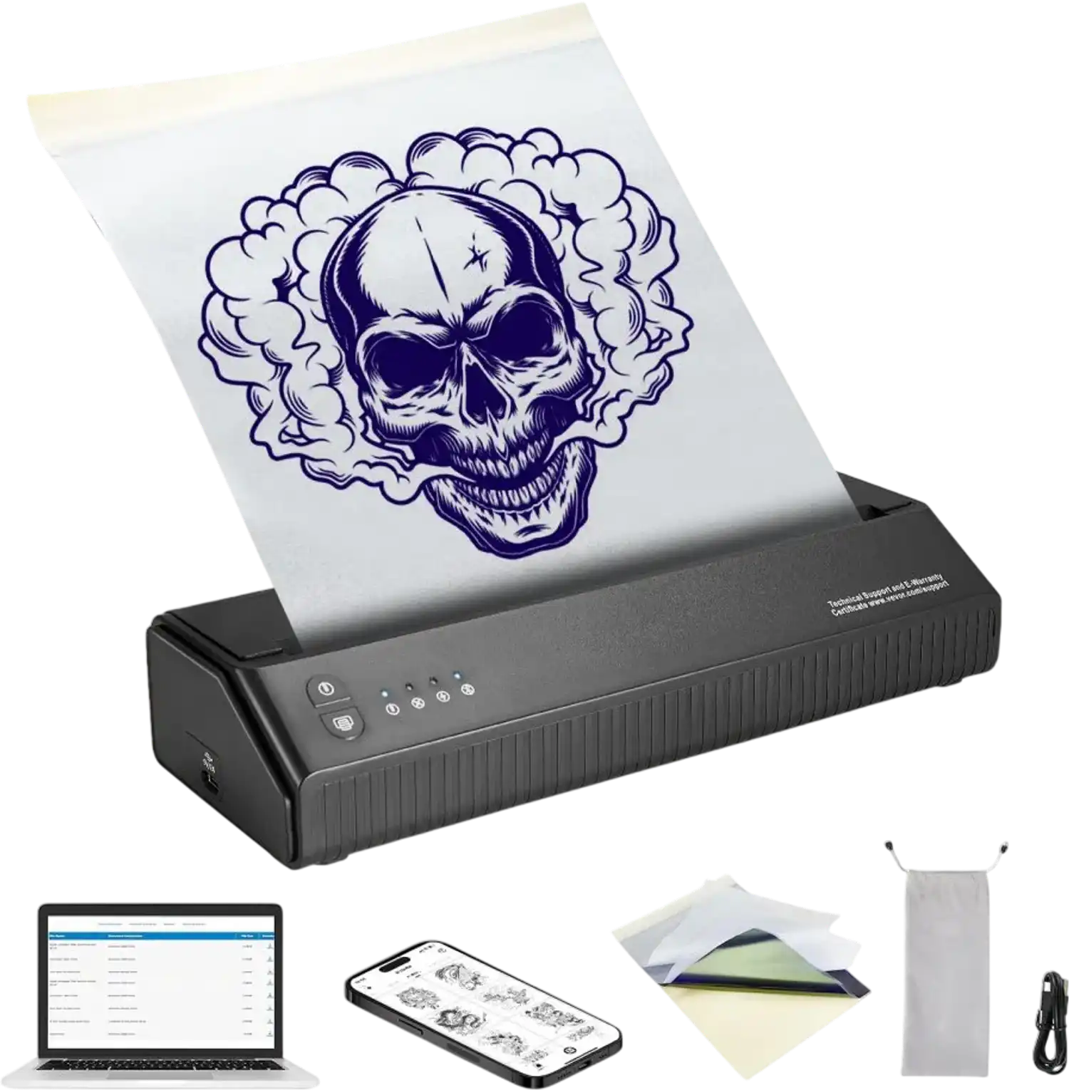 Vevor Tattoo Stencil Printer Wireless Bluetooth Transfer Machine New