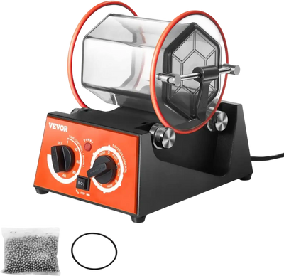 VEVOR Jewelry Polisher Tumbler, 6.6lbs/3kg Capacity Mini Rotary Tumbler Machine with 0-60 Minutes Timer, 5 Speeds Jewelry Rotary Finisher for Surface Polishing Grinding Buffing Gemstones Jewels Coins