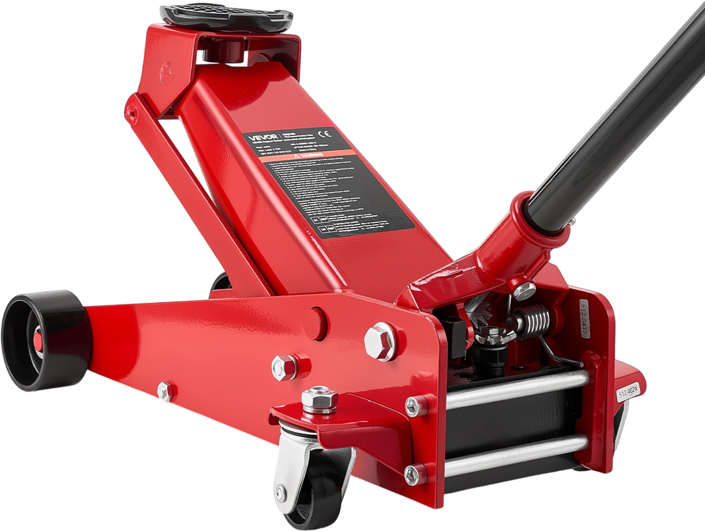 VEVOR Low Profile Floor Jack, 3 Ton (6614 lbs) Capacity, Steel Racing Floor Jack with Single Piston Quick Lift Pump, Hydraulic Trolley Car Lift for Sports Cars, SUVs, Pickups, Lifting Range 5.1"-19.7"