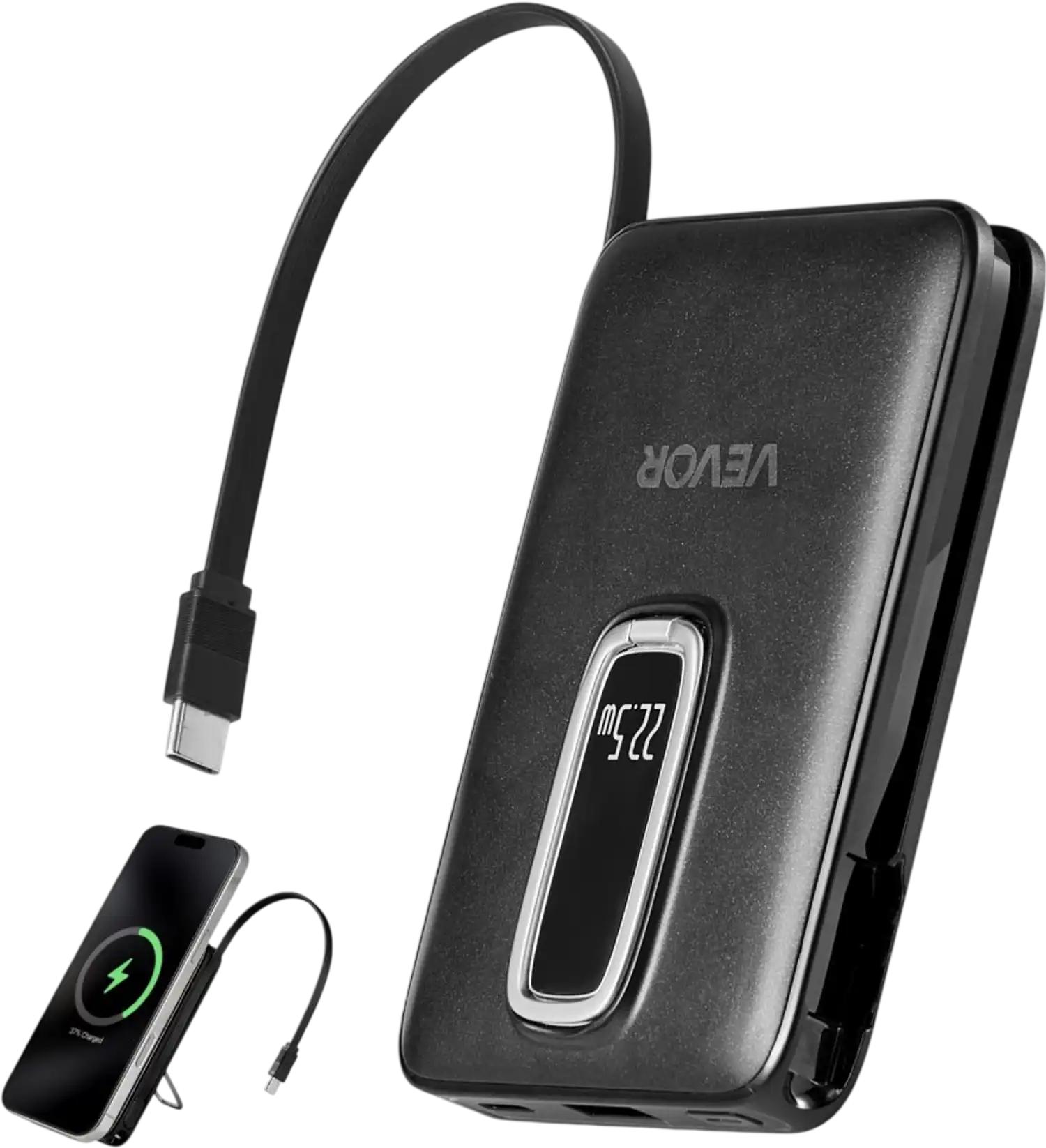 Vevor Power Bank Magnetic Wireless Portable Charger 10000 mAh with LED Display and Foldable Stand New