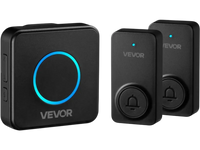 VEVOR Wireless Doorbell Kit, IP54 Waterproof Door Chime Ranges up to 1000 ft, 5 Adjustable Volumes, 48 Ringtones, Easy Installation, Wireless Doorbell Ideal for Home, Doorway, Classroom, Office, Black
