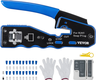Vevor Crimping Tool RJ45 Ethernet Crimper Kit New