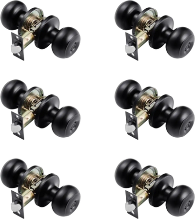 Vevor Door Knobs Privacy Matte Black 6-Pack New