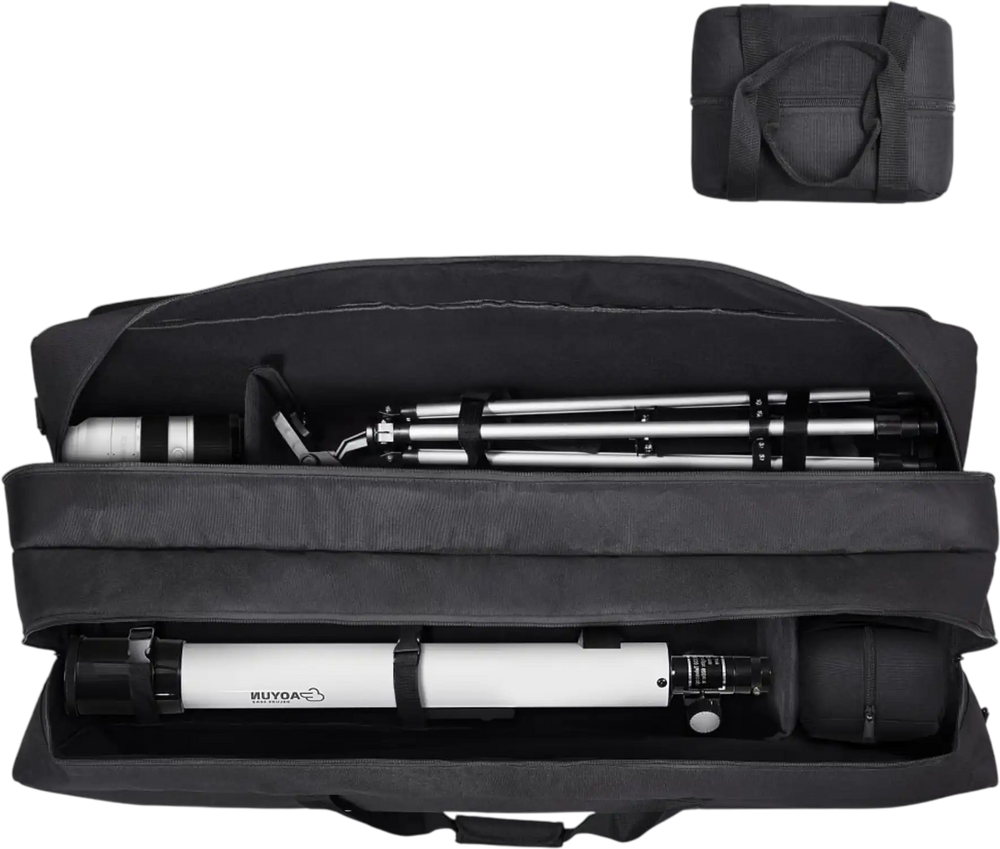 VEVOR Telescope Case, 41", Telescope Large Storage Bag with Fixed Buckles, Multi-Pocket and Detachable Divider, Shock-Absorbent Telescope Carrying Case for Optical Tube & Tripod, Counterweight Pocket