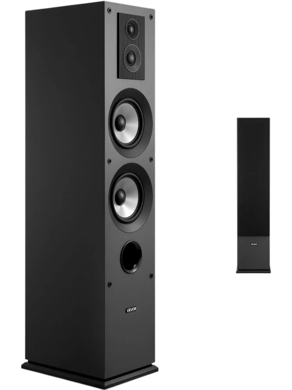 VEVOR Floorstanding Speaker, 3-Way, Floor-Standing Tower Speaker with 0.75 in & 1 in Tweeter, Dual 5.25 in Woofers, 145W Peak, 70Hz–20kHz Frequency Response, MDF Enclosure, for Home Audio, Single