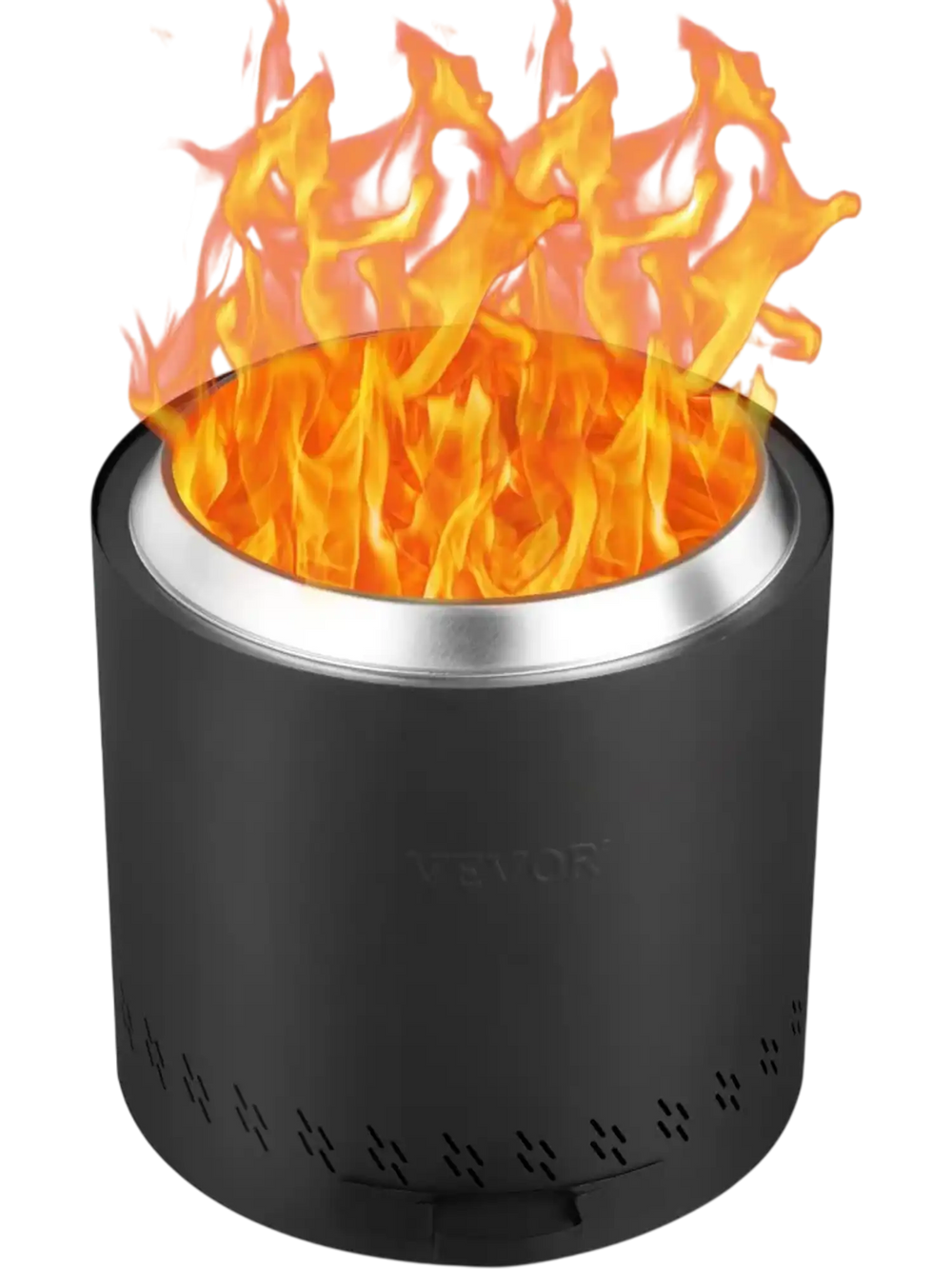 VEVOR Smokeless Fire Pit Stove Bonfire, H: 15.4 in x Dia: 15.7 in ,Wood Burning Fireplaces with Removable Ash Pan, SUS430 Stainless Steel Inner Portable Outdoor Firepit,for Outdoor Patio Camping