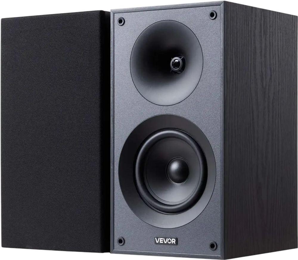 VEVOR Passive Bookshelf Speaker, 300W, Book Shelf Stereo Speakers with 5.25-Inch Woofer and 1-Inch Tweeter, Detachable Grille, 65Hz-20KHz Frequency Response, Wooden Enclosure, for Home Theater (1 Pair)